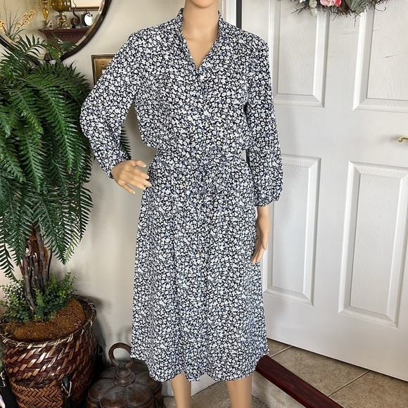 Brand New Lauren Ralph Lauren Paisley Floral 3/4 Sleeve Button Up Collared Dress - Picture 13 of 13